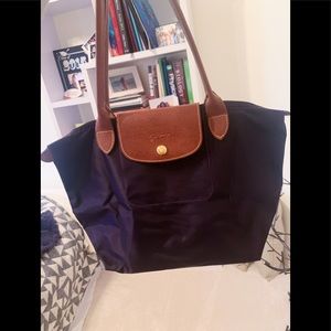 Longchamp Purse - dark purple/plum color